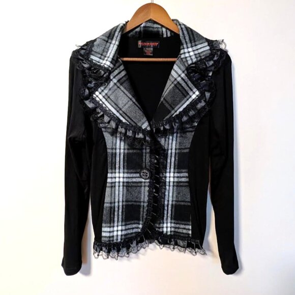 NWOT Alison Sheri Jacket with Front Wool Panel and Lace Details - Picture 2 of 7